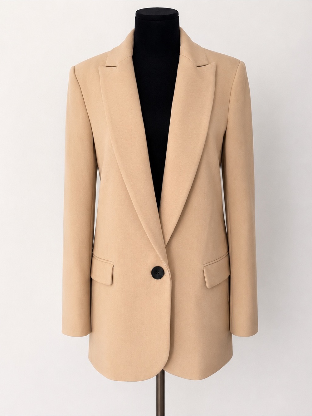 ZARA Beige Tailored Long Blazer Size XS